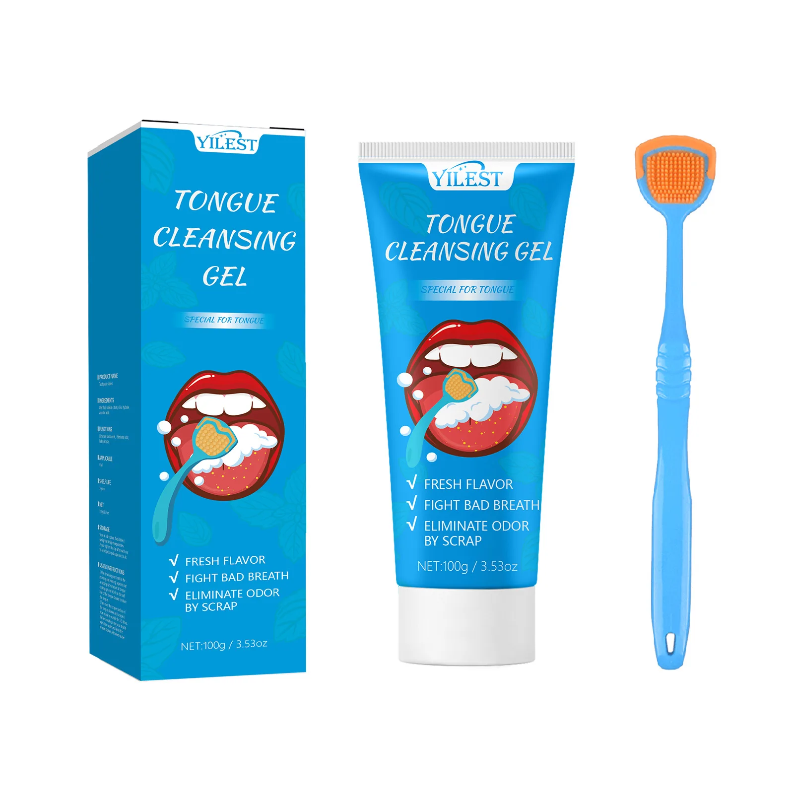 

Tongue scraper Cleansing Gel Oral Care kit tongue scraper toothbrush