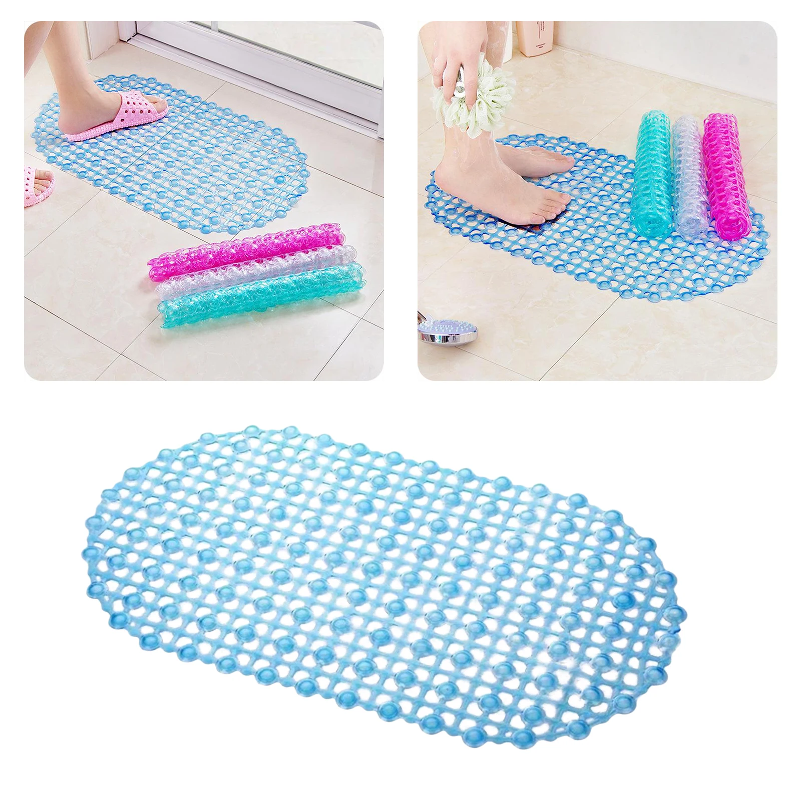 67x37cm Mat Bathtub Bath Mat PVC Small Bathtub Safety Shower Non-slip Bath Mats with Suction Cups Floor Mat Bathroom Mat