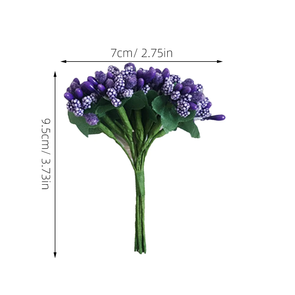 

12 Pcs/bunch Berry Simulated Small Berries Decoration Christmas Decorations Outdoor White Stems Container Purple Baby