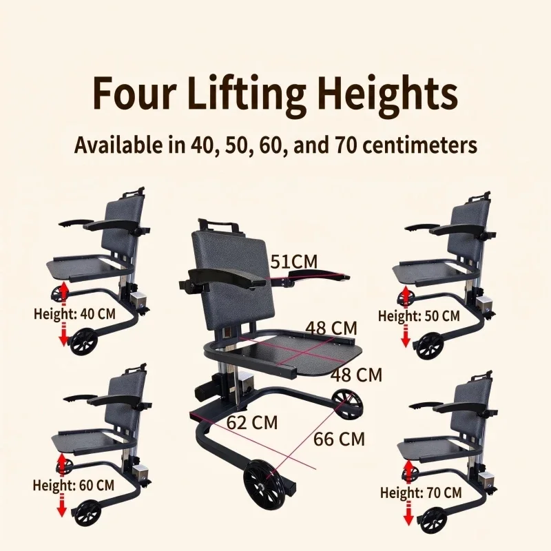 Electric Floor Lift Chair, Mobility Rise Assist Chair for Elderly, Portable Rehabilitation Lift Seat with Wheels