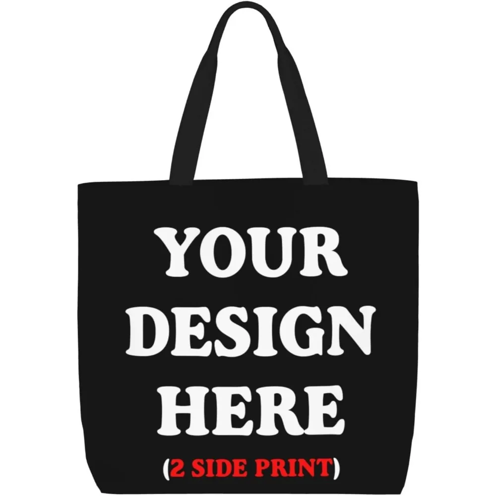 Custom Tote Handbag Large Oversize Casual Canvas Sports Mom Beach Travel Bag