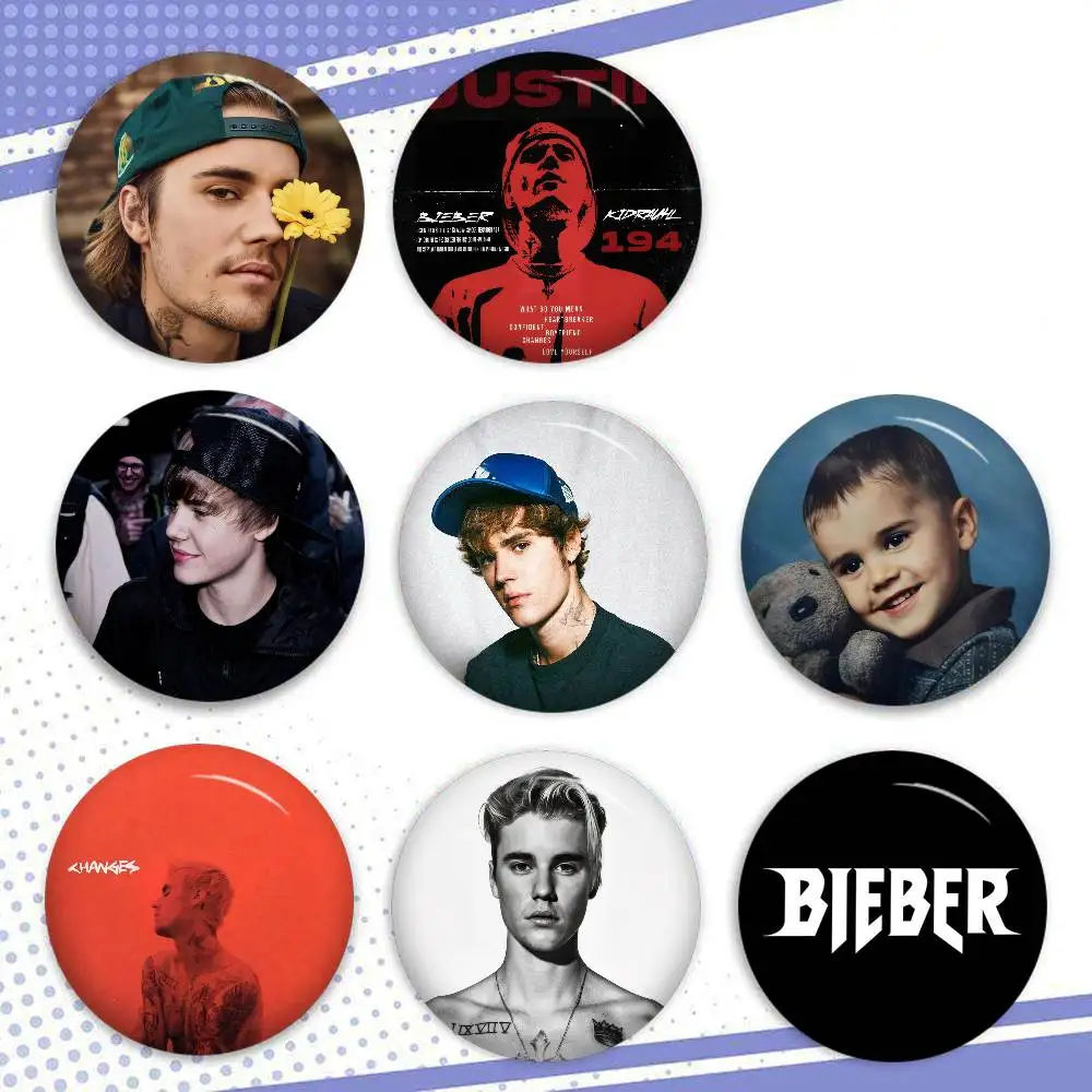 Sänger-Brosche „Cool J-Justin Bieber“, handgefertigt, Cartoon-Cosplay-Abzeichen für Rucksack, Schmuck, Accessoires, Geschenke
