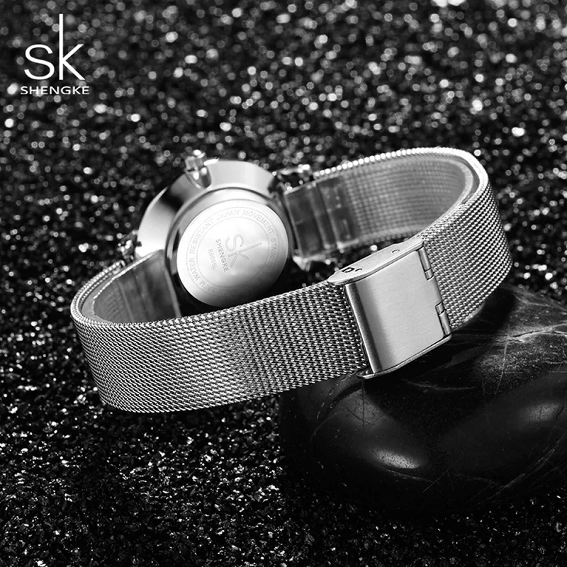 SK Super Slim Sliver Mesh Stainless Steel Watches Women Top Brand Luxury Casual Clock Ladies Wrist Watch Lady Relogio Feminino