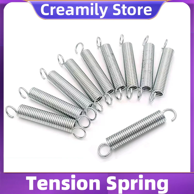 

Creamily 5PCS Cylidrical Coil Pullback Extension Cylindroid Helical Coil Tension Spring Wire Diamete 1.0mm Length 20-100mm