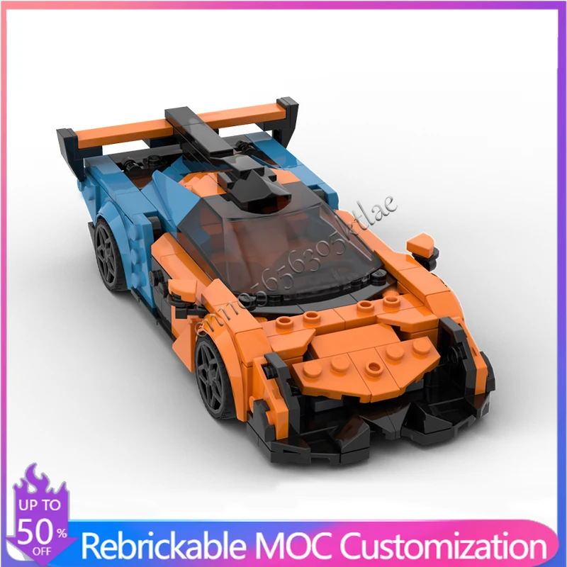 

330 деталей MOC: Роскошный суперкар 77238, сборная модель скоростного автомобиля из кирпичиков, игрушки для детей и взрослых, рождественские подарки для демонстрации