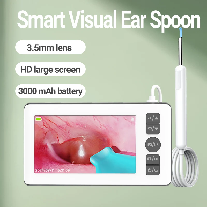 4.3 Inch HD Ear Wax Removal Camera Digital Otoscop  Wireless Ear Scope For Adults Safe Ear Cleaner Kit Ear Tools For Home Use