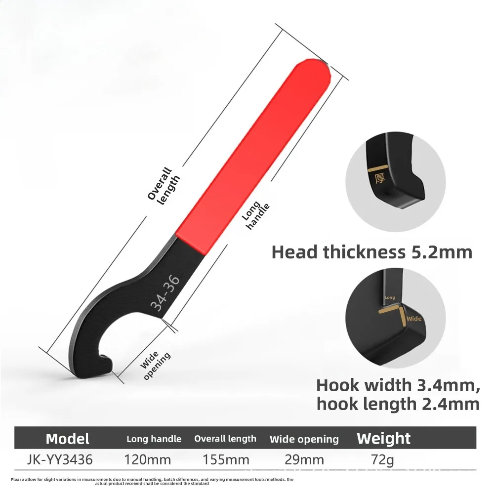 Comfort Grip Hook Wrench Spanner 34-36/38-42/45-52/55-62/68-72mm Toolholding Top Treatment for Round Nut C Type Square Head