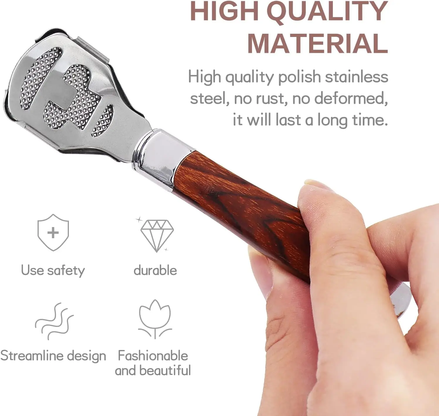 Pedicure Callus Shaver Set Stainless Steel Foot File Callus Remover with 10pcs Blades and Wood Handle Heel Scraper Foot File