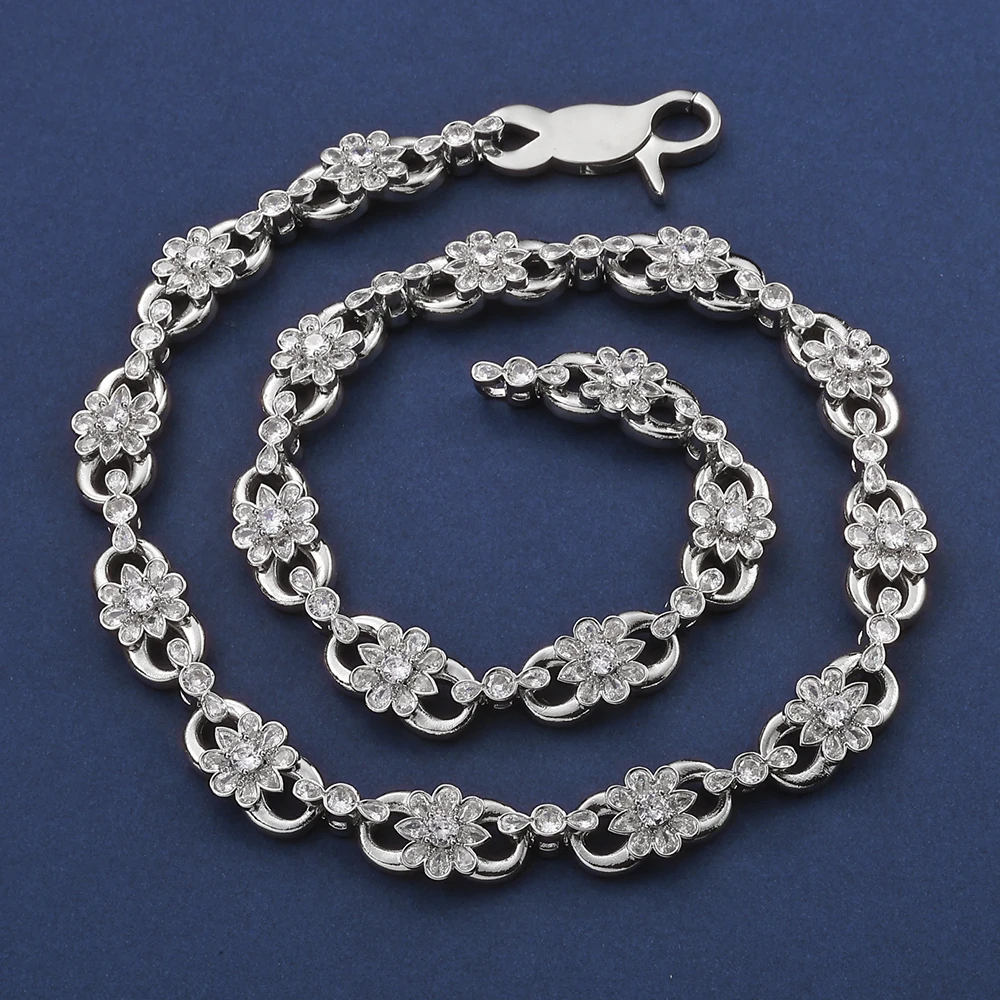 Custom 11mm Cuban Link Chain Iced out Brass Inlay With Bling 5A CZ Plate 18k Gold Daisy Hip Hop Necklace Fine Jewelry Party Gift
