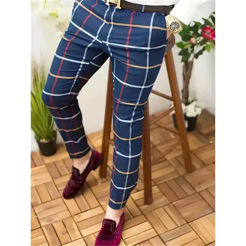 

Abstract 3D Print Casual Pants Men's Side Buckle Business Wear Neutral Gender Spring Season Fashion Cross-Border
