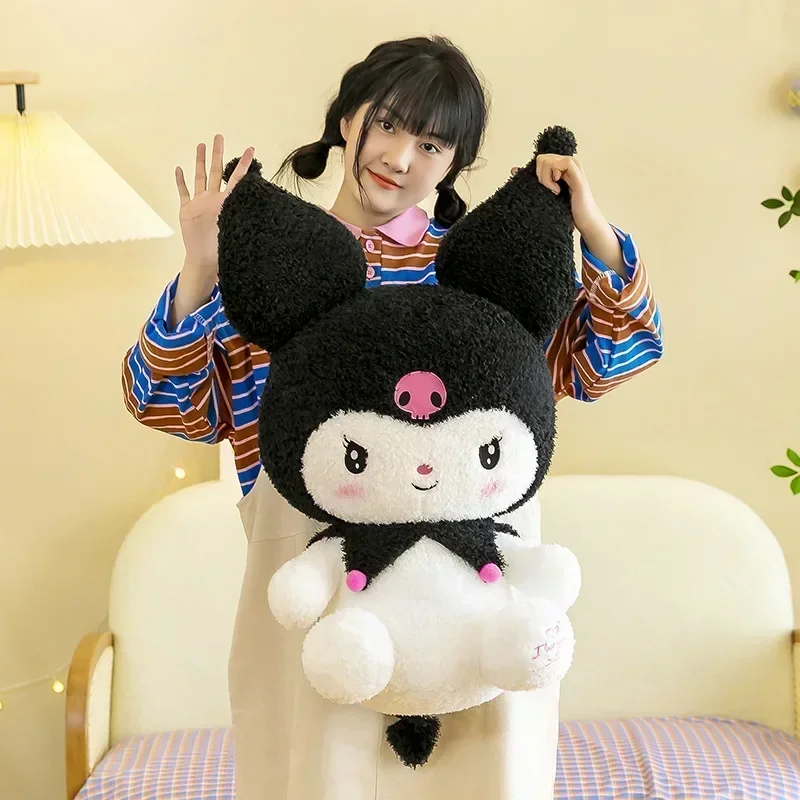 

70CM Big Size Sanrio Kuromi Plush Toys Kawaii Stuffed Kuromi Plush Doll Anime Cartoon Ragdoll Dol Home Decor Girls&kids Kid Gift