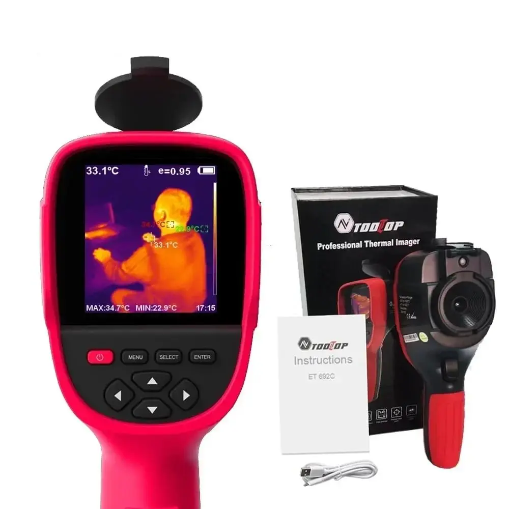 TOOLTOP ET692C Telecamera termica a infrarossi portatile 256X192 Termocamera da 3,2 pollici per la riparazione elettronica Rilevamento condutture PCB