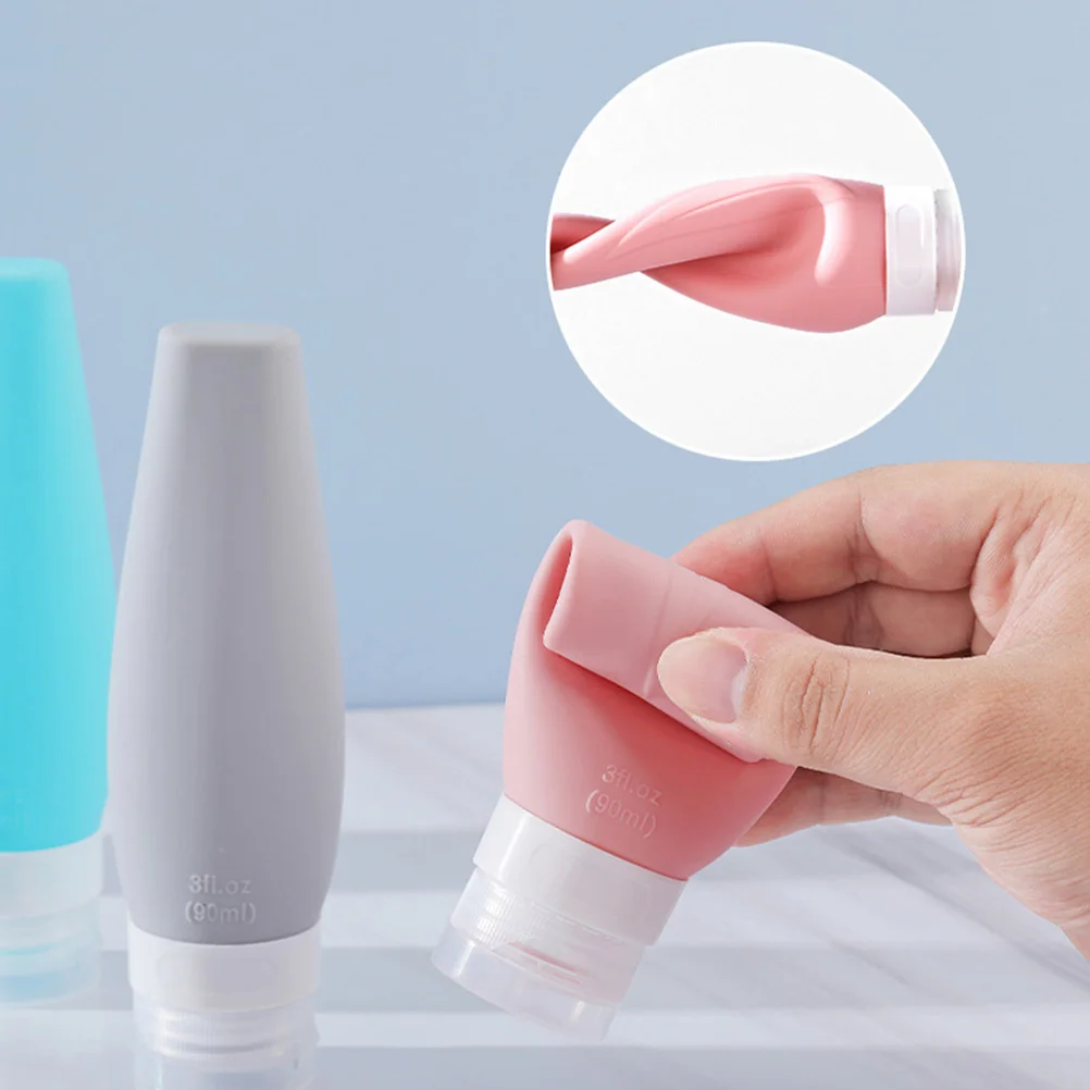 

4pcs Travel Bottles Empty Squeeze Toiletries Silicone Travel Bottles Shampoo Leak Proof Reusable Refillable Containers