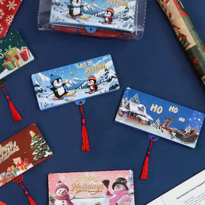 

2 шт., праздничный красный конверт, 10 слотов, рождественский мешок для денег и зажим для подарочной карты, идеально подходит для рождественских дней рождения и Дня благодарения