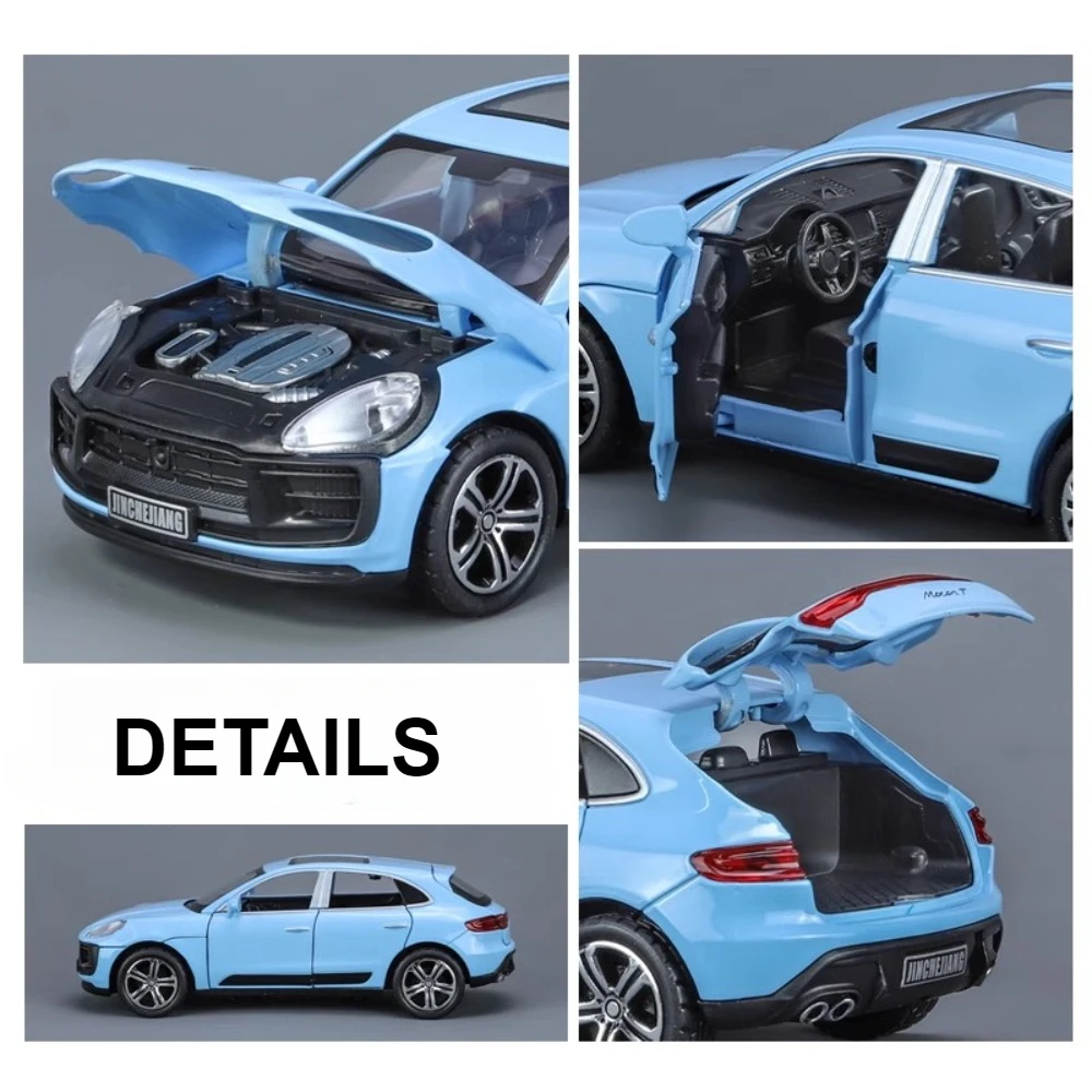Antike Skala Macan T Geländewagen Auto Modell Spielzeug Legierung Druckguss Sound Licht zurückziehen Simulation Fahrzeug modelle Sammlung Geschenke für Kinder
