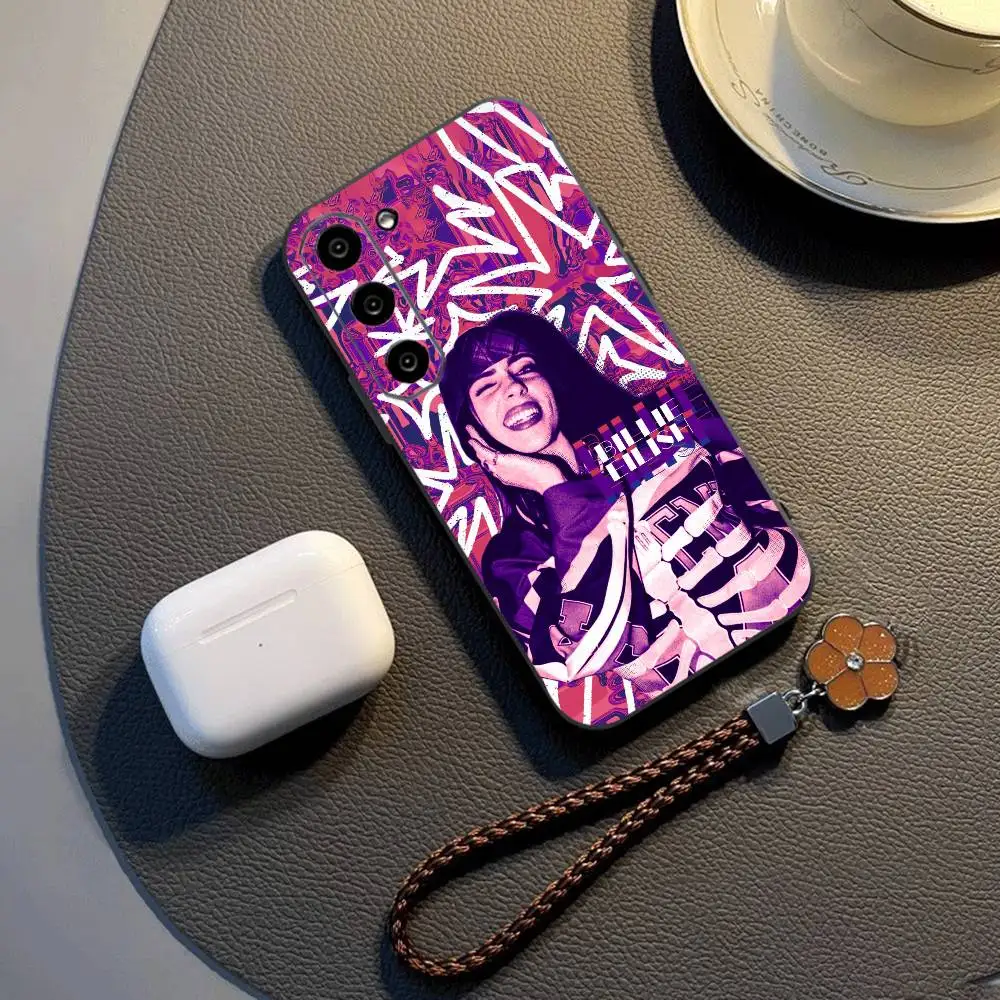 

Singer B-Billie Eilish Phone Case For Samsung Galaxy A73,A72,A71,A70,A53,A52,A51,Others Soft Black Cover