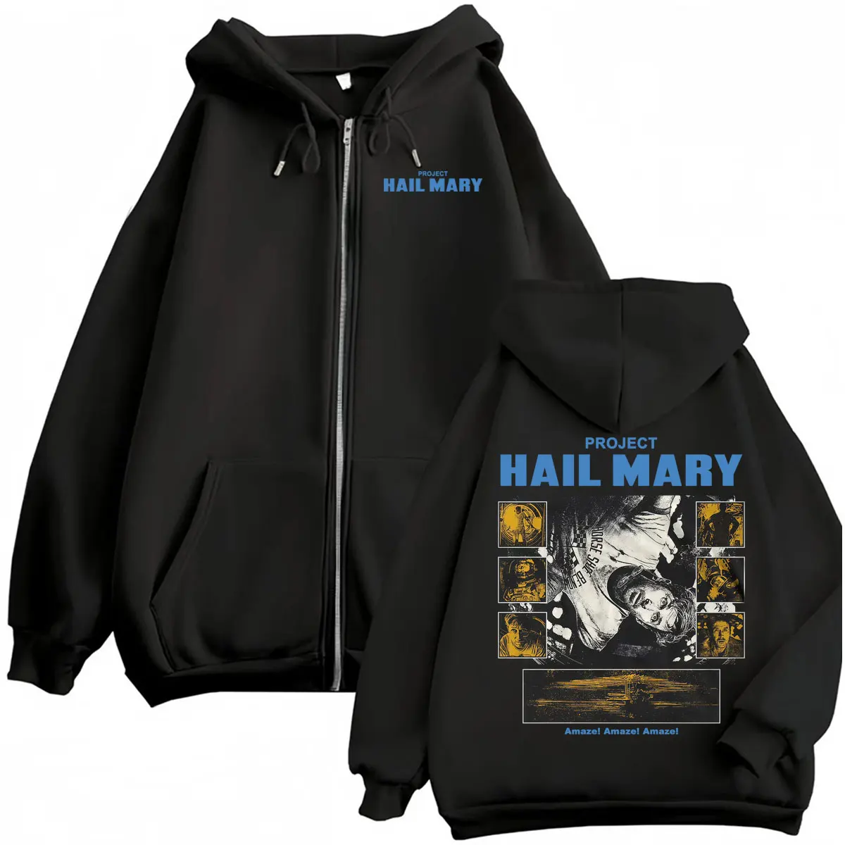 Project Hail Mary Zipper Hoodies Ryan Gosling 2026 Filmklassiker Sweatshirt Jacke Mäntel Herren Damen Harajuku Gothic Zip Up Hoodie – Detail 2