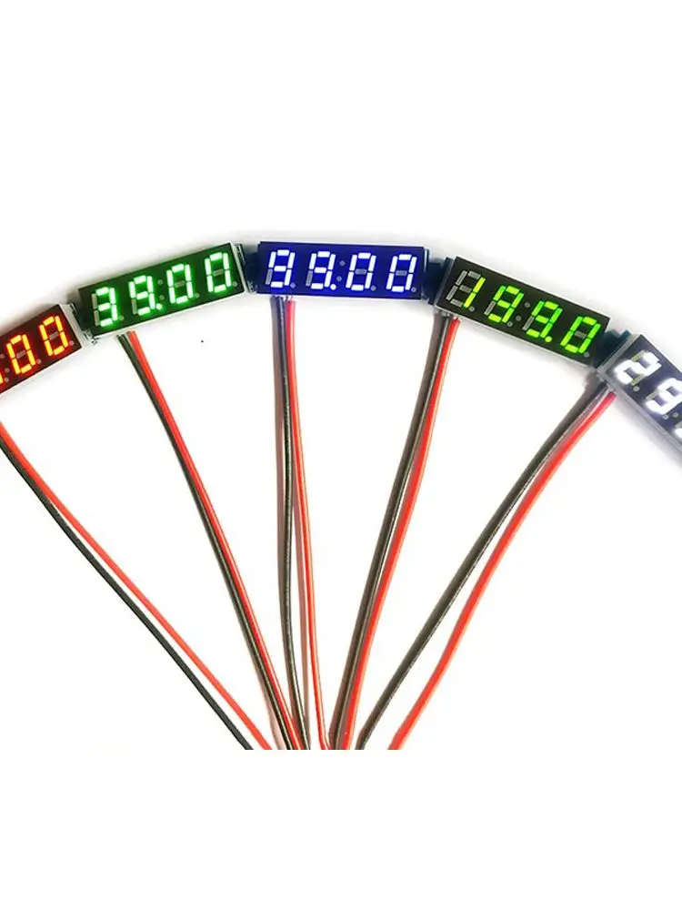 2/3 przewody 4bit 0.28 woltomierz cyfrowy LED DC 500V 300V 200V 100V 10V precyzyjny miernik napięcia DC 5V 12V monitorowanie baterii — zdjęcie 2