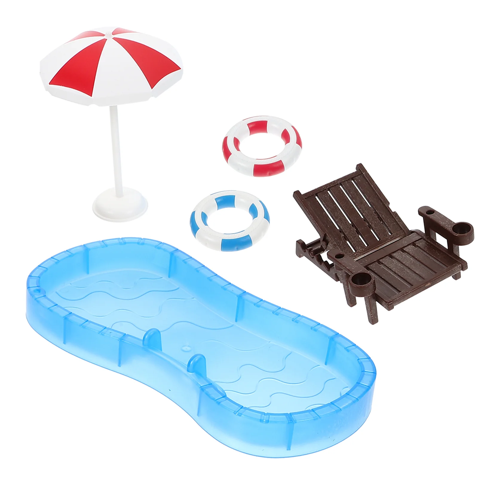 Silla de playa para casa, Mini adorno de escena de verano, juguetes para niños, accesorios de piscina y muebles, modelo Micro