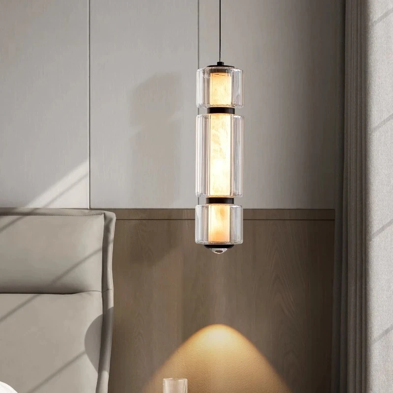 Luxury Marble Chandelier Glass Lampshade Nordic Led Hanging Light for Bedside Living Room Dining Room Decor Pendant Lamp