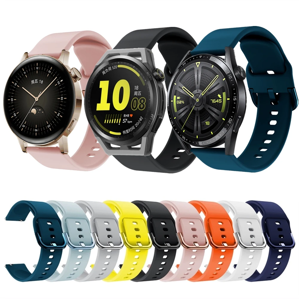 2in1 Strap + Case For HUAWEI Watch GT Runner GT3 GT2 Pro 2e Protector Cover Silicone Smartwatch Bracelet TPU Bumper Combination