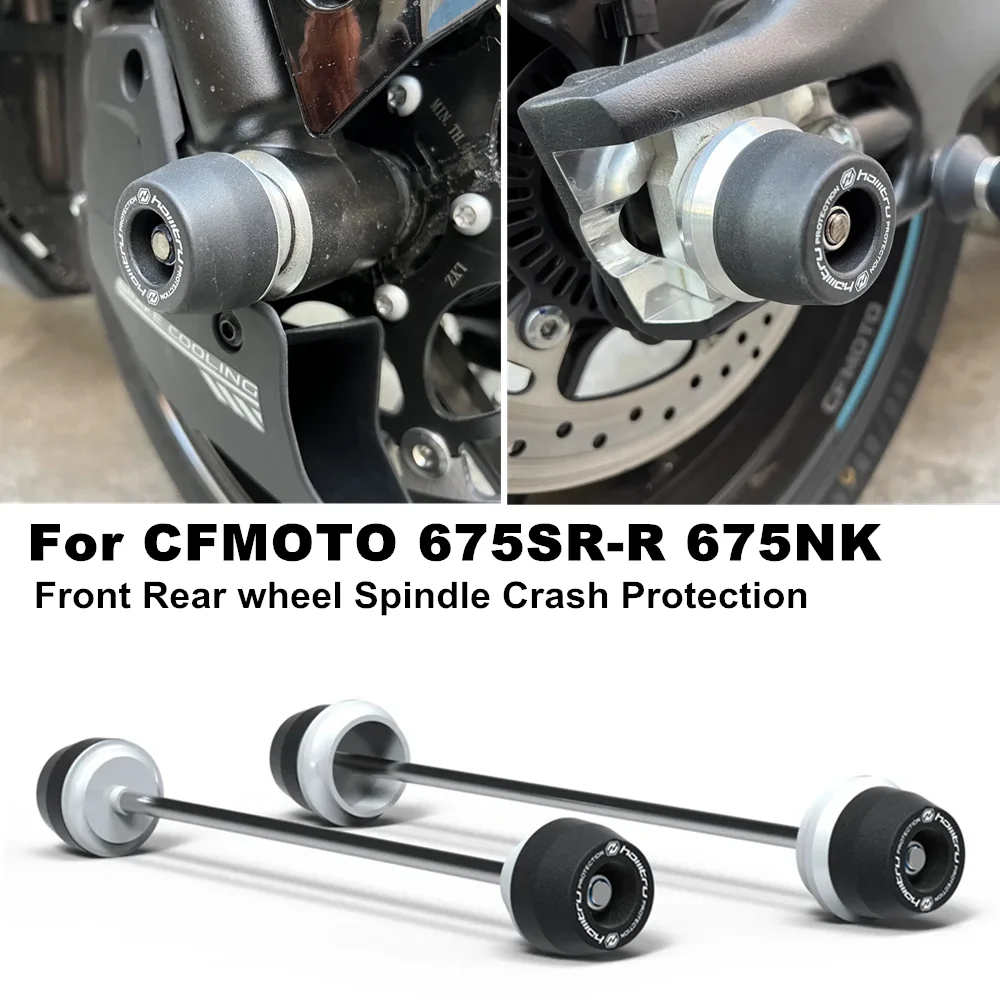 For CFMOTO 675NK 675SR-R 675SR R 2024-2025 Motorcycle Front & Rear Axle Fork Crash Sliders Wheel Protection