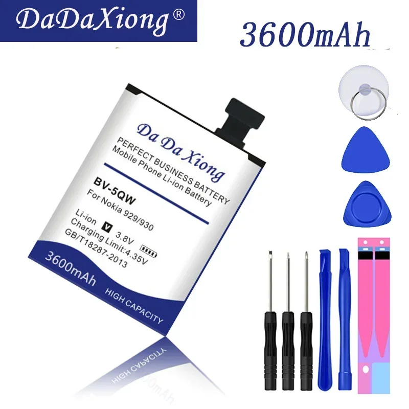 

3600 мАч BV-5QW BV5QW литий-ионный аккумулятор для телефона Nokia Lumia 929 930 RM927 Бесплатные инструменты