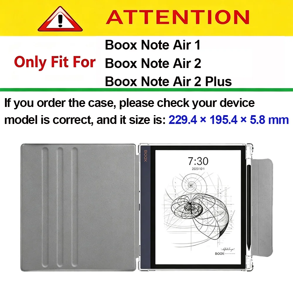 For Boox Note Air 1 Boox Note Air 2 Boox Note Air 2 Plus Case, Adjustable Multi-angle Portable Protective Sleeve with Pen Slot