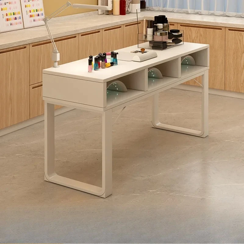 

Nail Art Workstation, Double Person Nail Art Table,Nail Art Table, Nails Arts Shop Specific Table and Chair Set, Storage Cabinet