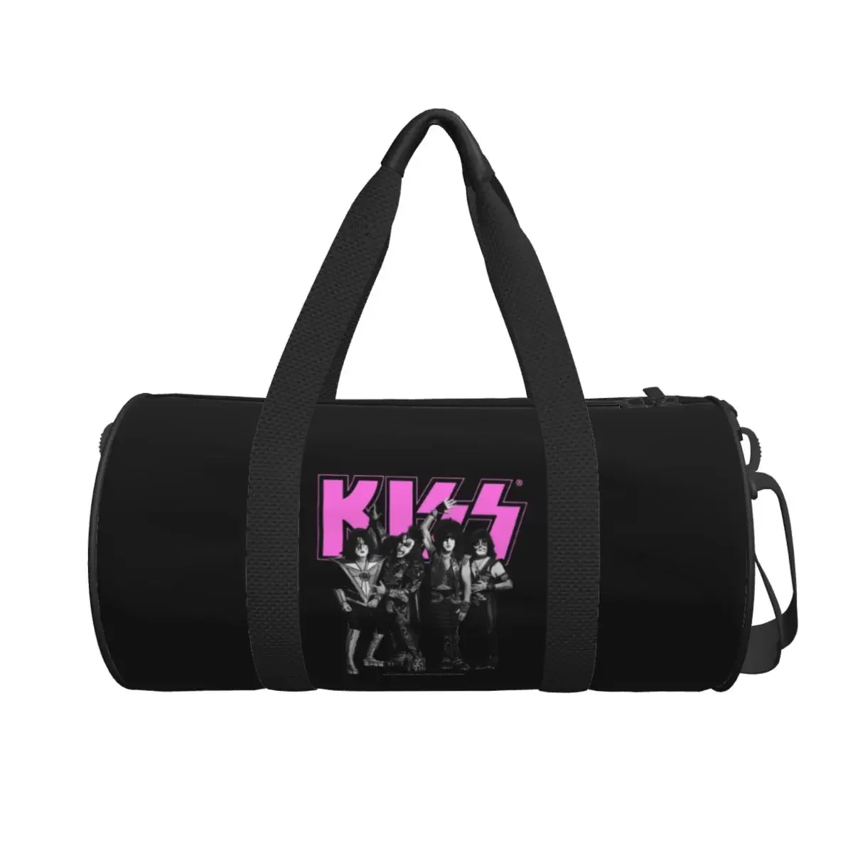 

Kiss Rock Band Retor Large Duffle Gym Bag Waterproof Duffle Travel Bags Handbags Fitness bag