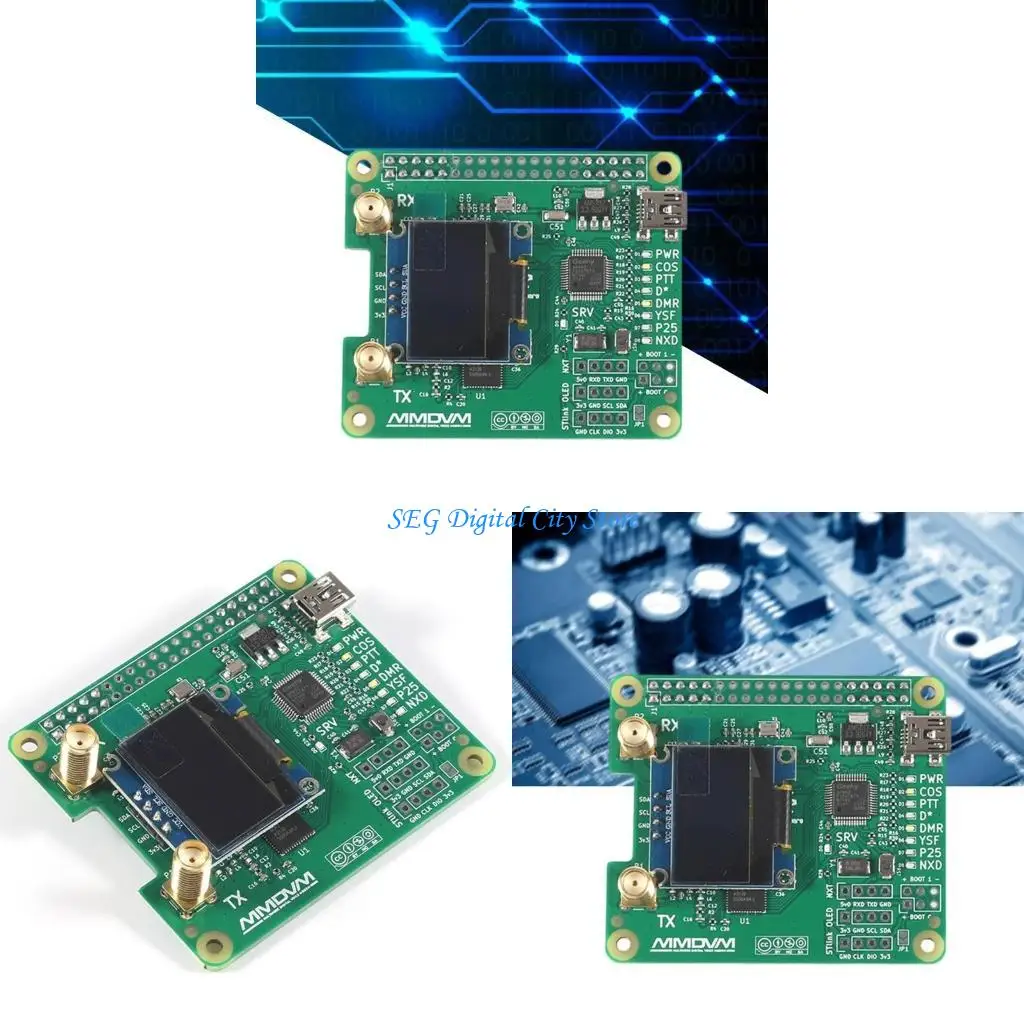 

U75B MMDVM Expansion Board Hotspot Module Double Hat With Screen And Usb Port