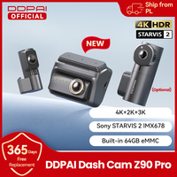 New DDPAI Z90Pro 4K+2K Dual Dash Cam Sony STARVIS 2 IMX678 HDR Car DVR ADAS Voice Control Parking Mode WiFi Built-in 64G eMMC