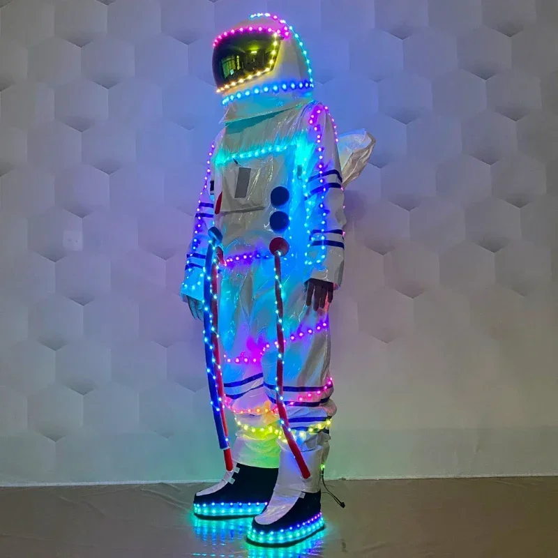 Light up  Festival Party event outfit LED Space Suit Dance Performance Wear Interactive Atmosphere Luminescent Costume Props