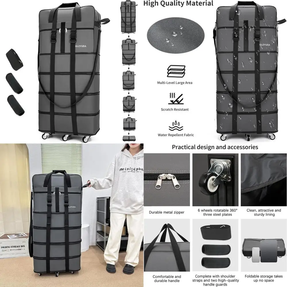 

Расширяемый складной чемодан 42, чемодан-спиннер с колесами и ручкой, дорожная сумка на колесиках, складная дорожная сумка