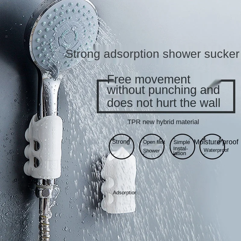 Soporte de ducha sin perforaciones, soporte de succión para baño, estante de montaje en pared, con ventosa, accesorio de Ducha