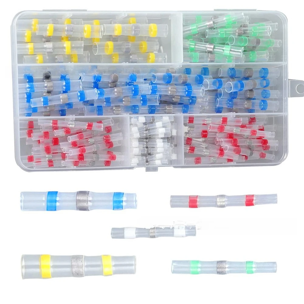 120PCS Box SST Solder Seal Heat Shrink Butt Connectors, Crimp-Free Waterproof Wire Splice Terminal