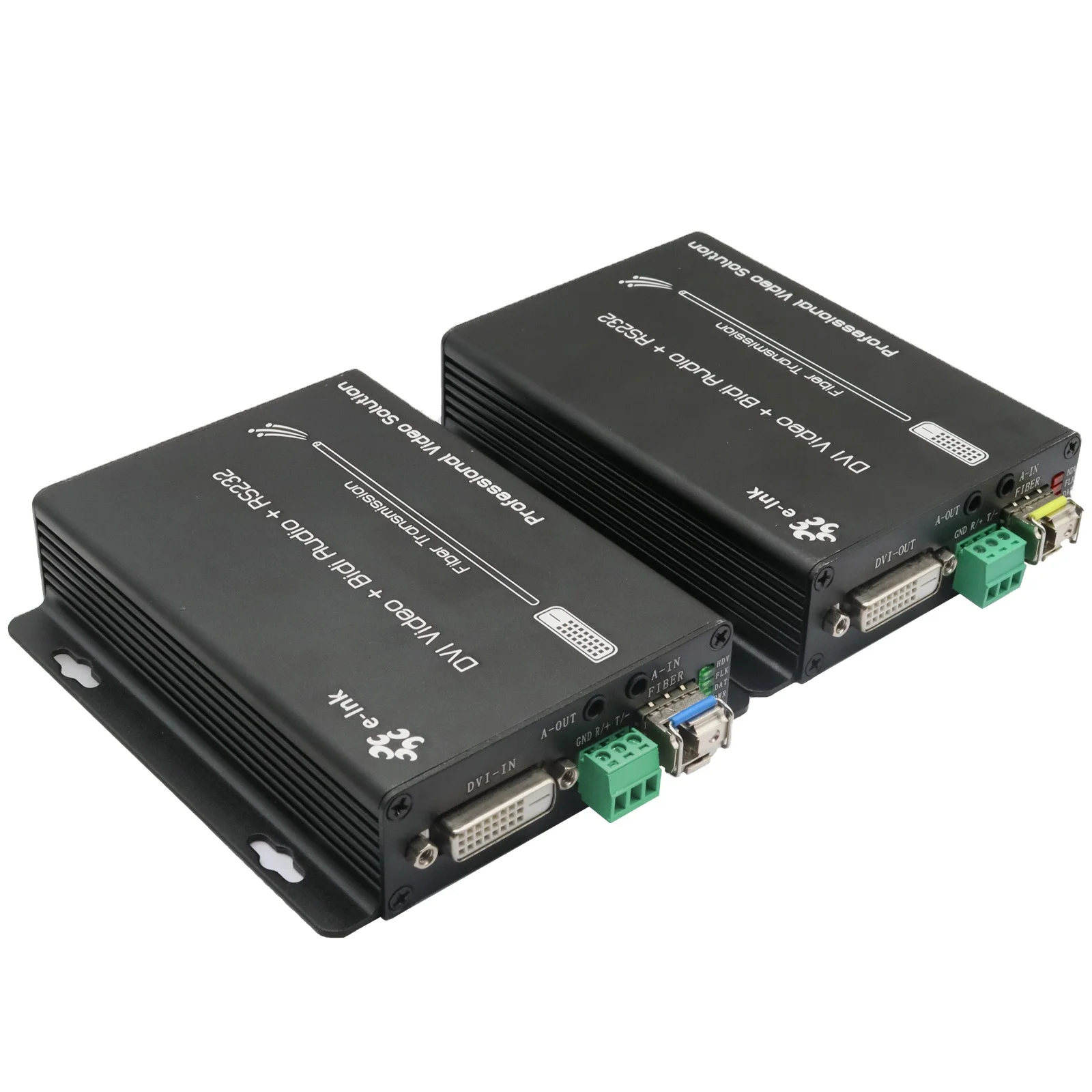 DVI + 1Ch Bidirectional Stereo Audio + 1Ch RS232 over Fiber Optic Extender