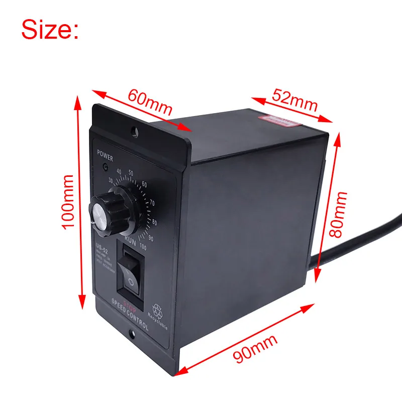 US-52 400W AC 220V 50/60Hz AC Speed Controller Forword Backword AC Motor Regulator Control 6W 25W 60W 120W 180W 250W