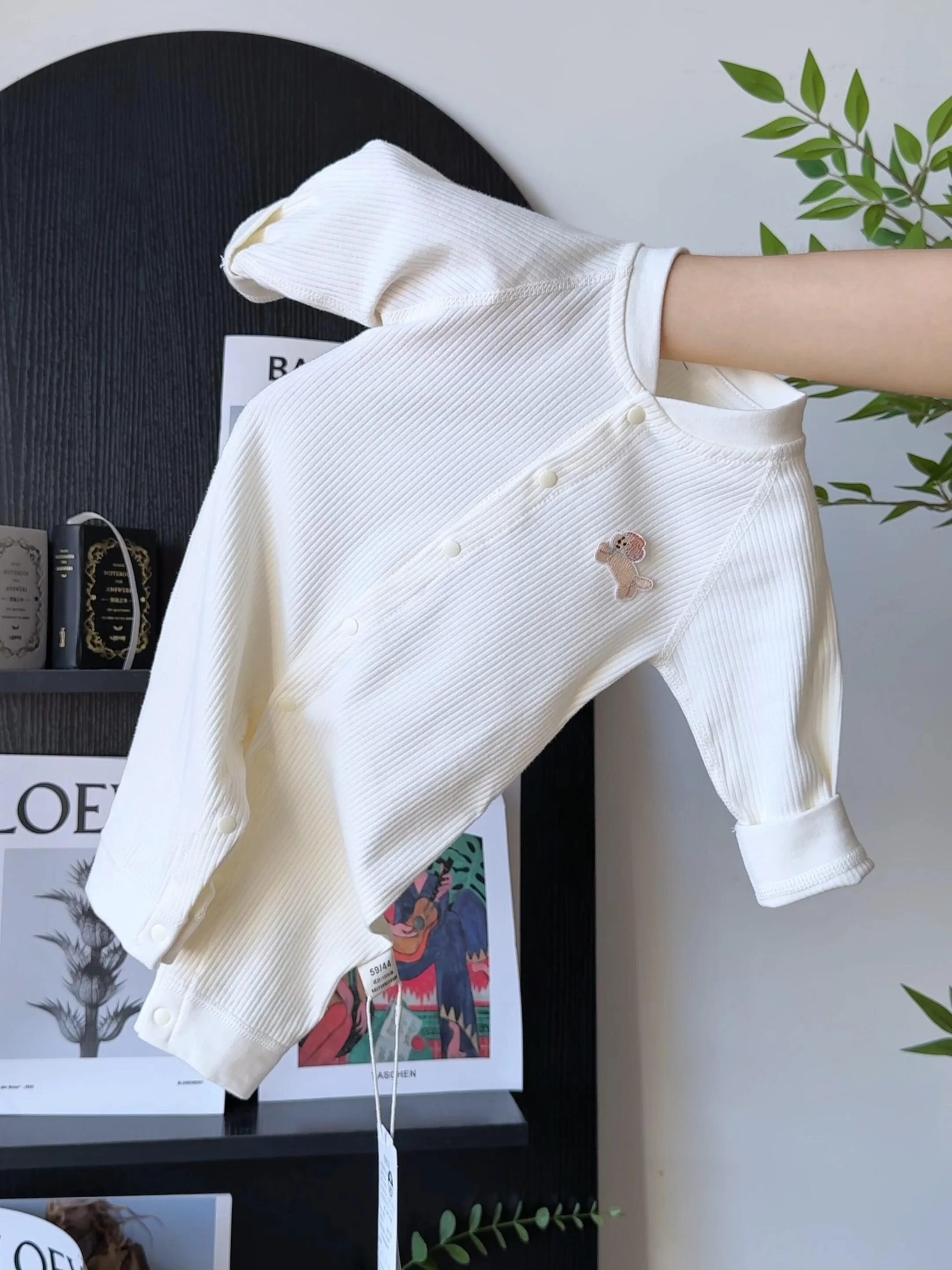 

Весенне-осенний комбинезон-шаровары из чистого хлопка для новорожденных, с длинным рукавом, базовый слой одежды для малышей на осень-зиму