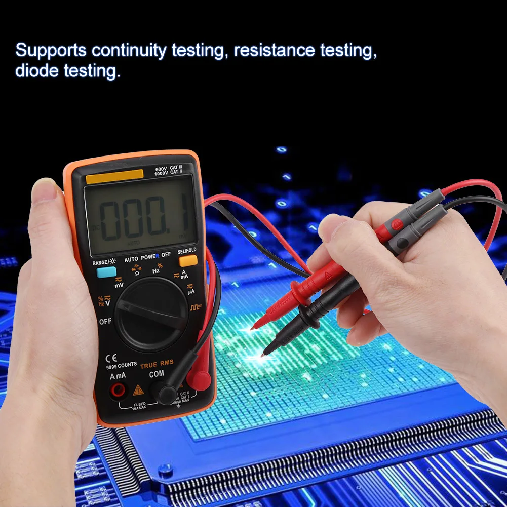 ANENG AN8008 True RMS Digital Multimeter AC DC Voltage Ammeter Current Ohm Meter