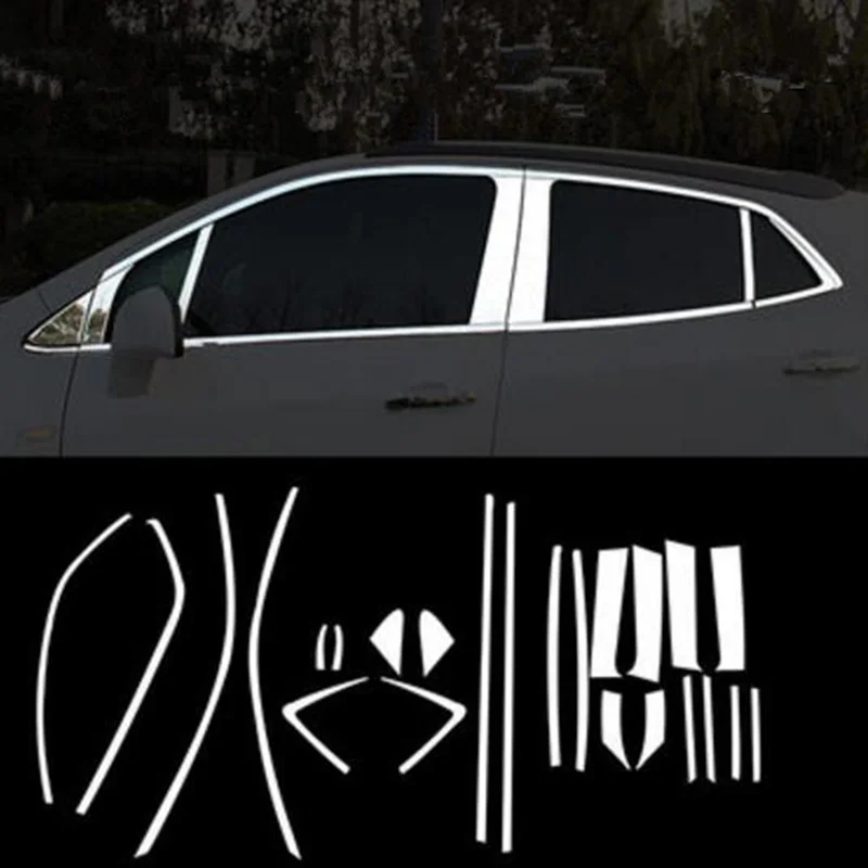 Stainless Steel Side Window Molding Trim Cover for Opel Mokka 2013 2014 2015 2016 2017 2018 Auto Accessories