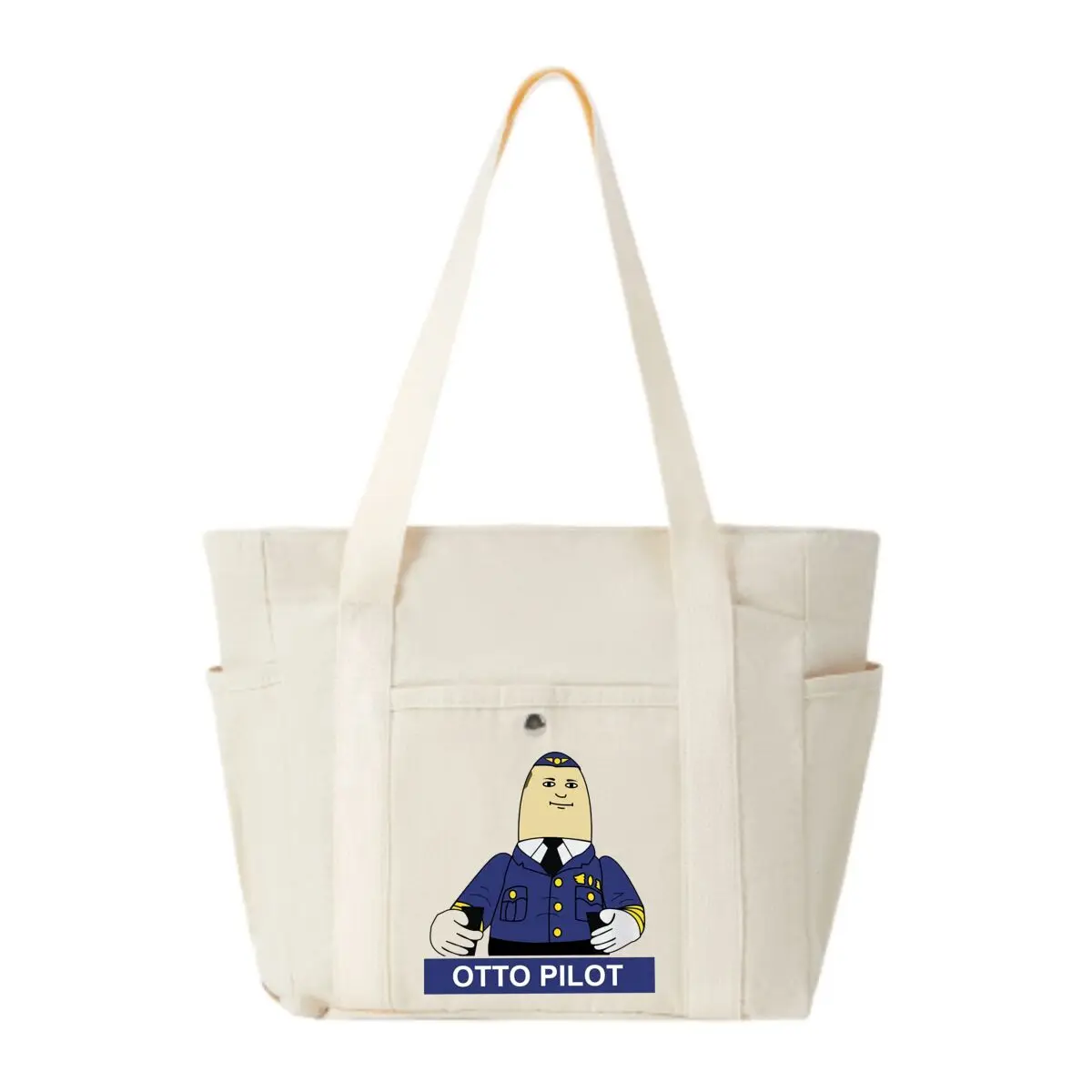 

Otto Pilot design with a blue pattern Large-Capacity Canvas Multi-Pocket Shoulder Bag Commuter Shopping Practical Bag