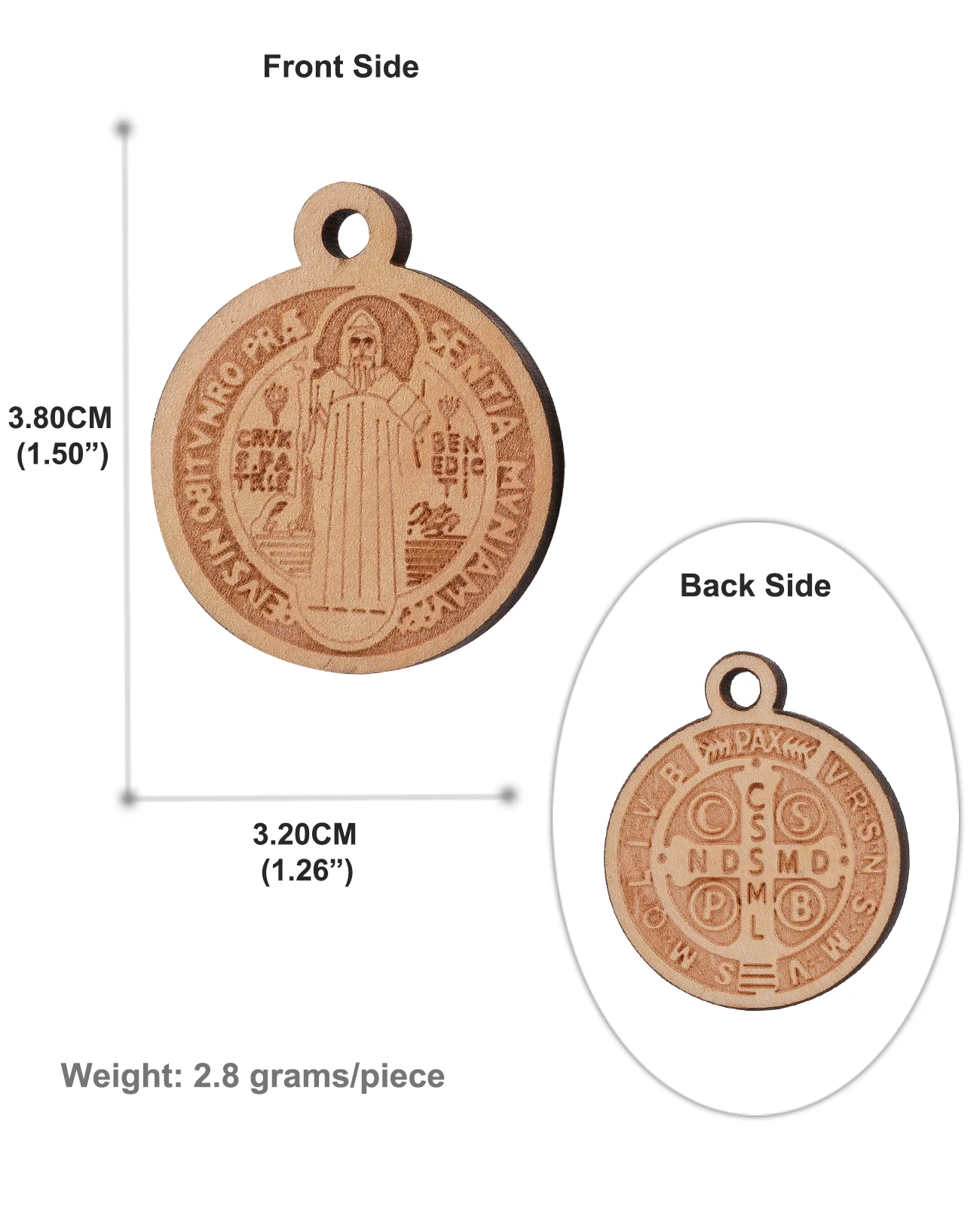 Diyalo 5 قطعة طرد الأرواح الشريرة المسيحية CSPB سانت بنديكت ميدالية قلادة العتيقة خشبية سانت بنديكت المعلقات DIY بها بنفسك المجوهرات اليدوية