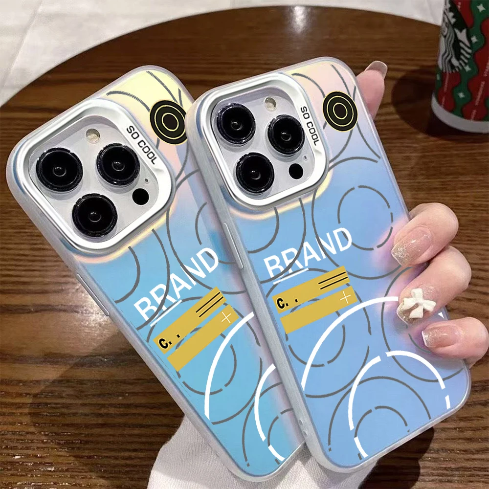 Phone Case IMD For IPhone 17 16 e 15 14 13 12 XS Pro Max Plus 11 Fashion Matte Laser Gradient Cover I-Island-S-Stone Luxury Mult - náhled 2