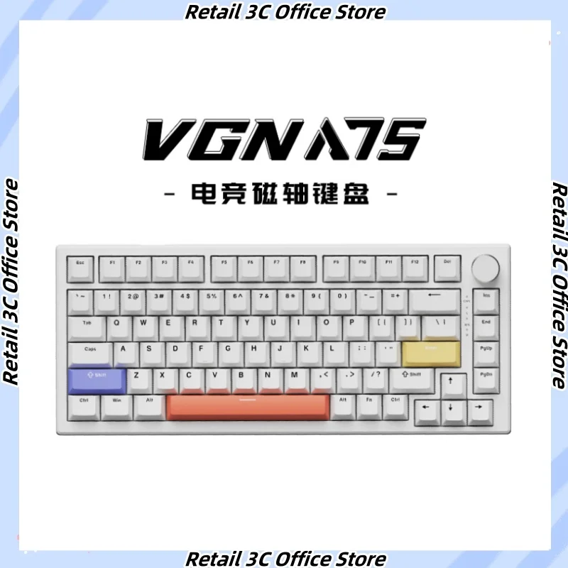 

VGN A75 Mechanical Keyboard 82key Magnetic Axis Wired E-sport Gaming Keyboard Bluetooth FPS Hot Swap RT Custom PC Accessory Gift