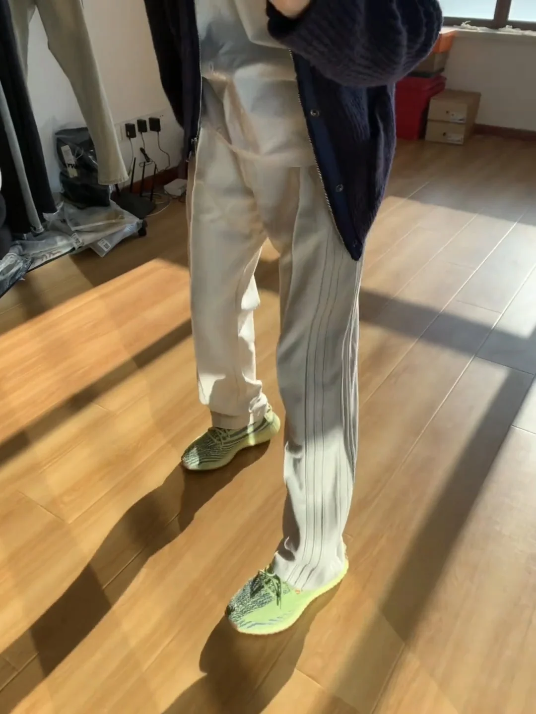 

Men's Suede Stripe Sports Pants Loose Straight Hip Hop Casual Trousers Teenagers Sweatpants mid Waist Pure Color Spring Faion