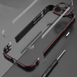 Bumper Case For iPhone 14 15 /16 Pro/13 Pro Max Aluminum metal Frame Slim Cover phone case+ carmera Protector iphone14 Plus