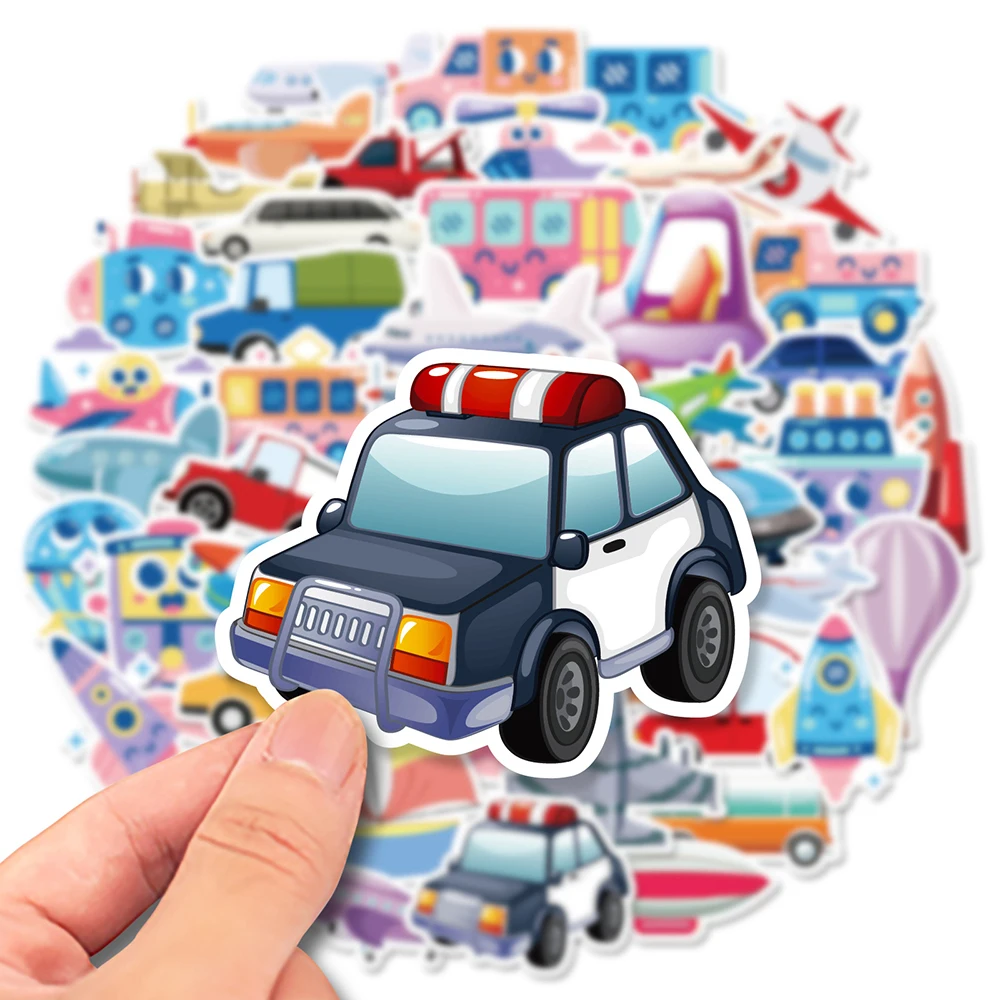 

10/30/50pcs Cartoon Transportation Vehicle Cute Graffiti Stickers Ship Airplane Truck Creative Decals for Luggage Guitar Laptop