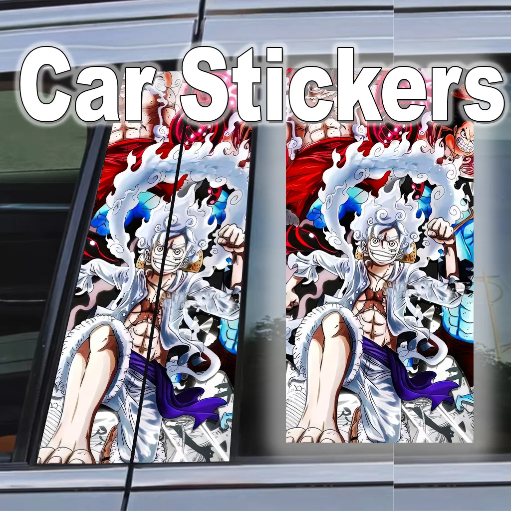 

One Piece Luffy Car B Pillar Vinyl Wrap Scratch-Proof Waterproof Anime Decal Peel Stick Universal Exterior Door Trim Protector