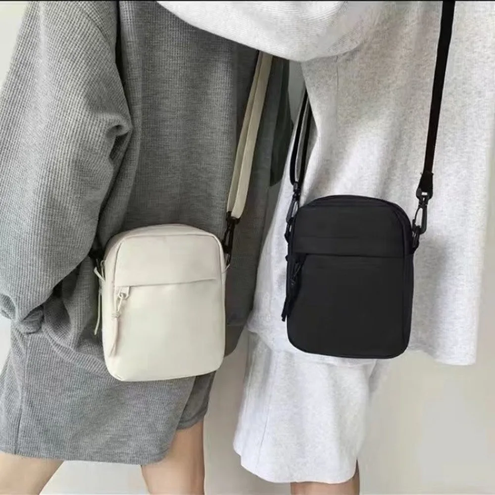 

Casual Oxford Men Shoulder Bag Square Korean Style Canvas Crossbody Bag All-match Solid Color Simple Phone Bag Boys